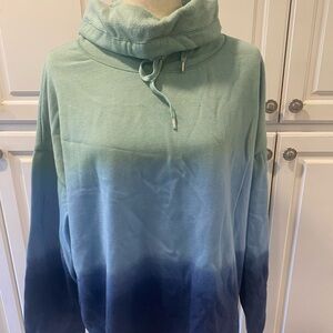 Chaps Green and Blue Ombre Sweatshirt